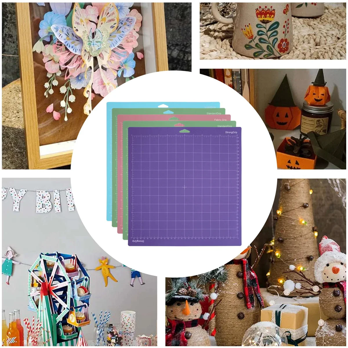 AT77 5Pack Cutting Mats for Cricut Maker 3/Maker/Explore 3/Air 2/Air/One(12X12 Inch) Quilting Cricket Mats Accessories