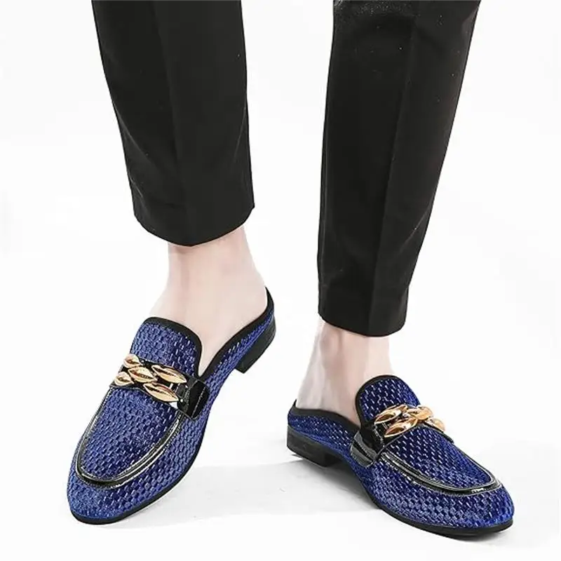 Men Summer Velvet Shoes Fashion Party and Banquet Male Dress Slippers Men\'s Slip-on Mule Sandals Loafer