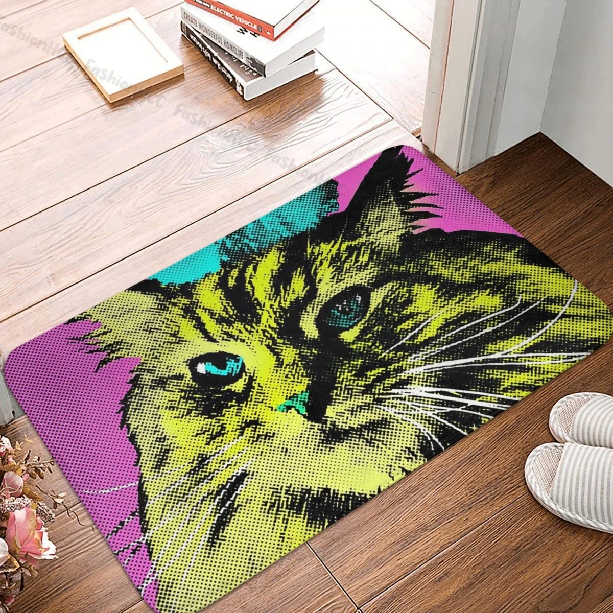 Andy Warhol Visual Pop Art Artist Anti-Slip Doormat Bath Mat Cat Passion Balcony Carpet Welcome Rug Bedroom Decor