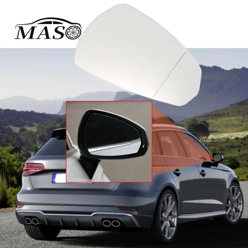 

Left/Right Side Heated Wing Mirror Glass Wide Angle Rearview Mirror for Audi A3 S3 RS3 2013 2014 2015 2016 2017 2018 2019 2020
