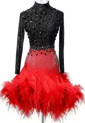 L-3037 New National Standard Latin Dance Dress Performance Competition Clothing Rumba Dress Custom Sexy Tango Chacha Dance Dress