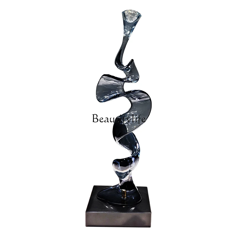 

Modern light luxury abstract ornament porch soft decoration transparent resin sculpture