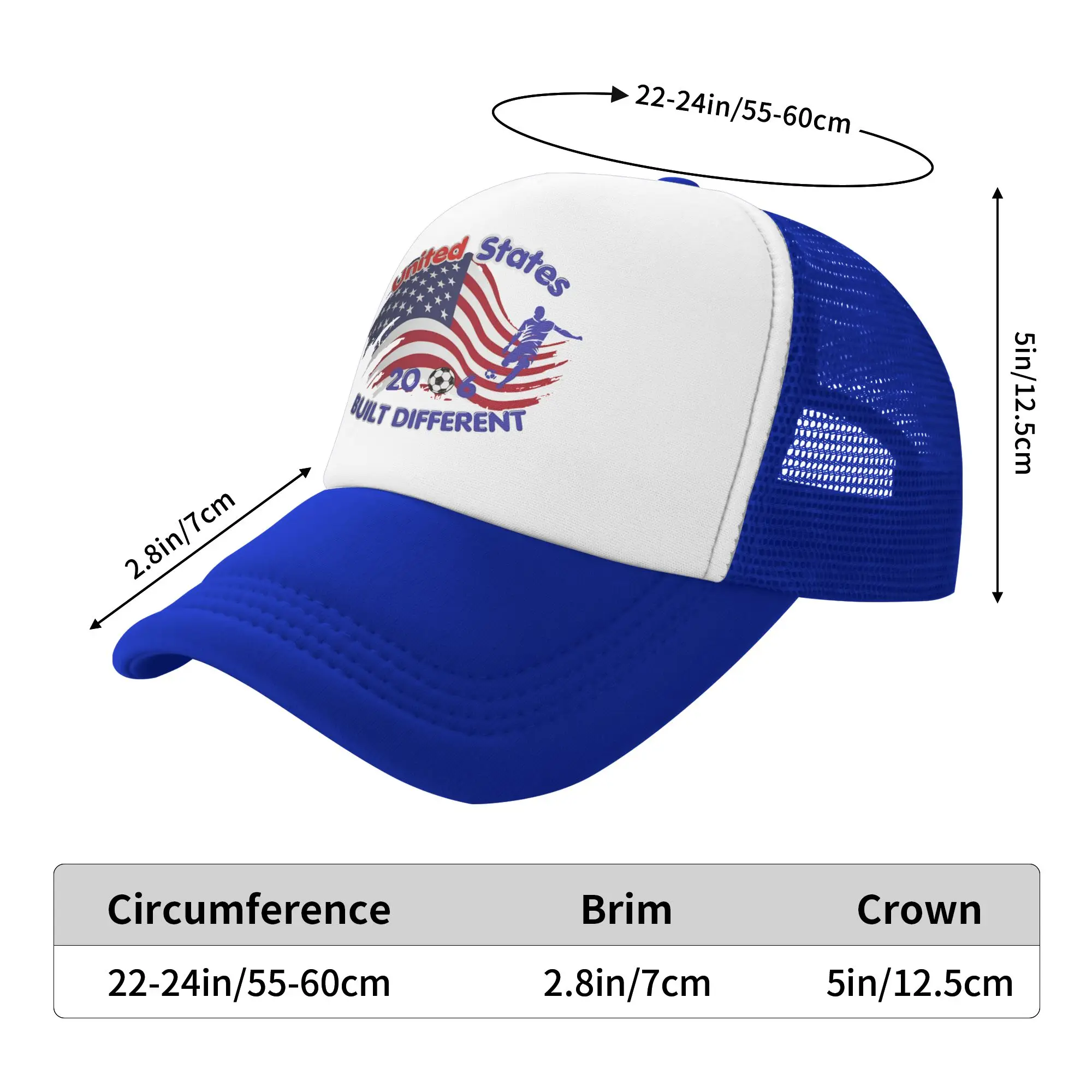 USA Built Different Shirt  American Pride Bold Typography Sun Hats For Men Adult Summer Baseball Cap Adjustable Snapback Cap