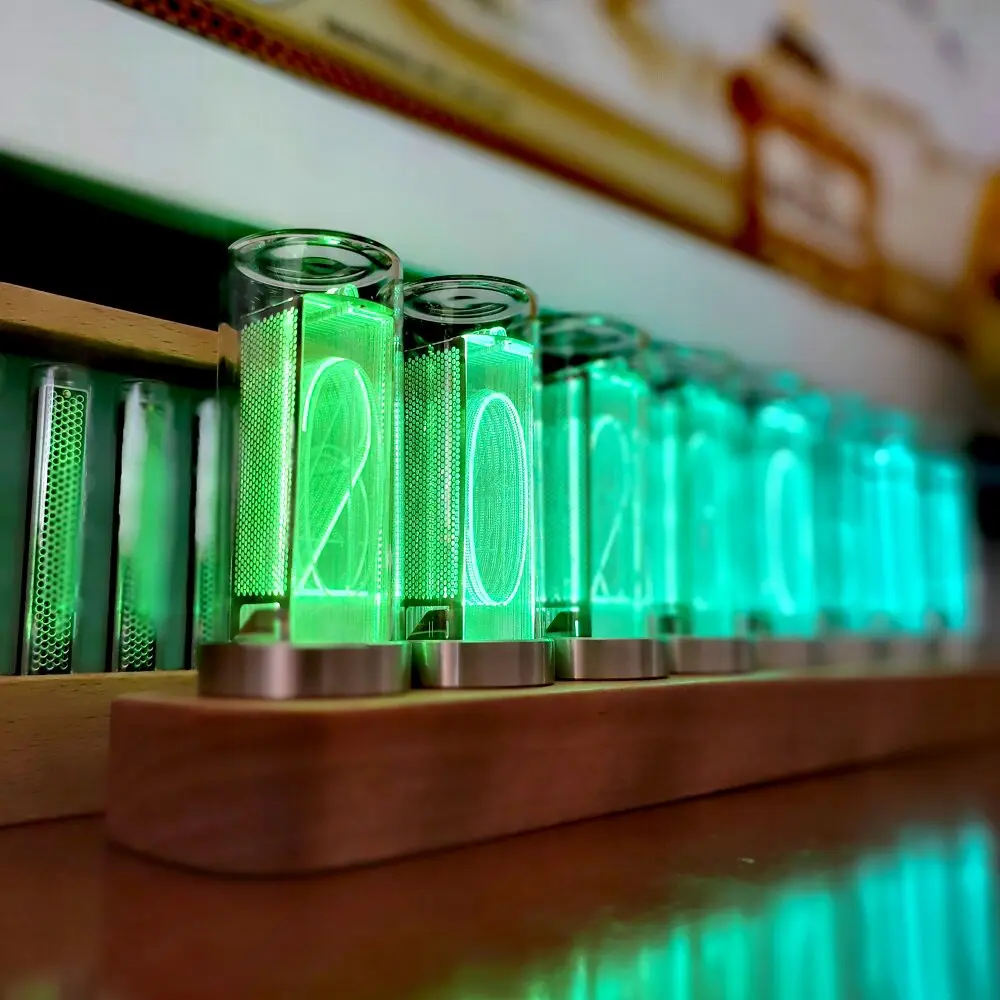 Quasi-Glow Tube Clock LED Digital Gift Ornament, Gate of Destiny Stone, with Decimal Point