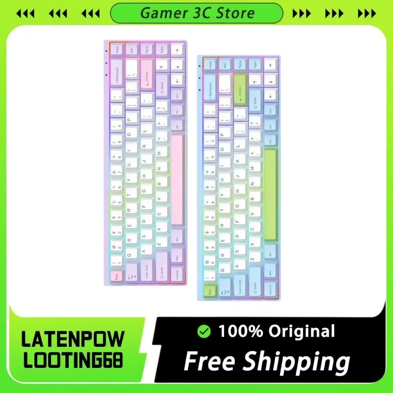 Latenpow Looting68 Mechanical Keyboard Magnetic Switch Wired Keyboards Gaming Keyboards Custom RGB Hot-Swap Gamer Keyboards gift