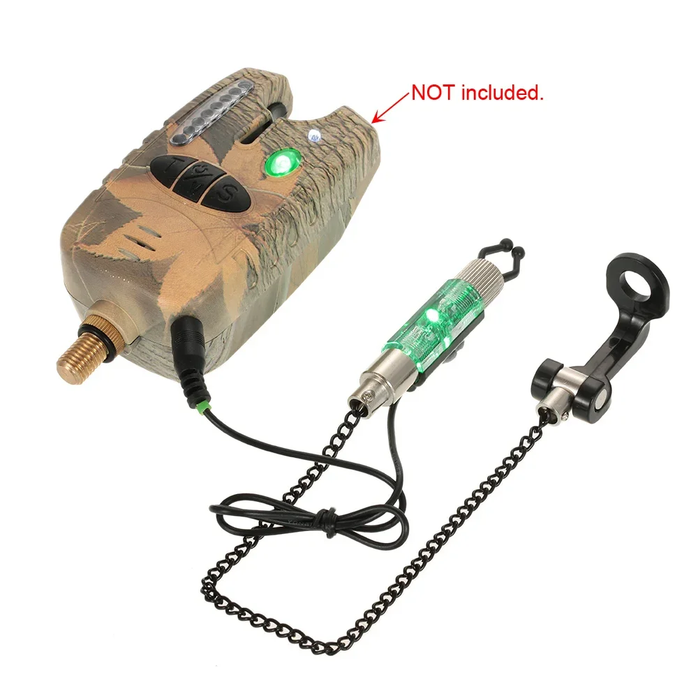 Iron Carp Fishing Bite Alarm Hanger Swinger LED Illuminated Indicator Durable Fish Tools - 4 Color Bite