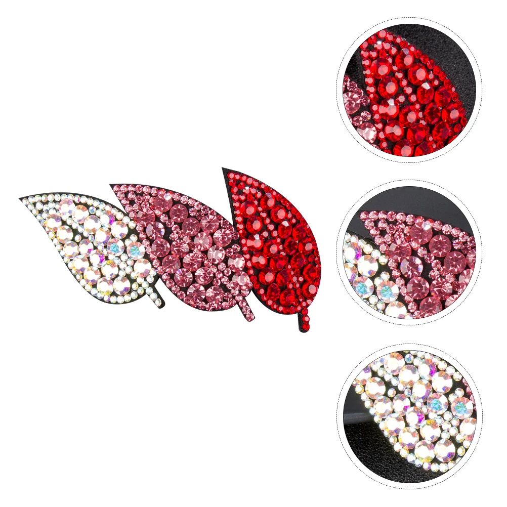 

Rhinestone Leaf Hair Clip Delicate Leaf Shape Side Hair Clamp Elegant Hairstyle Accessory for Girls Girl Hairpin