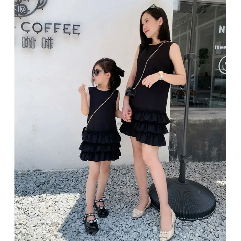 Mother and Daughter Matching Clothing Women Dress for Mom and Me Equal Elegant Dresses 2023 Summer Baby Girls Elegant Clothes