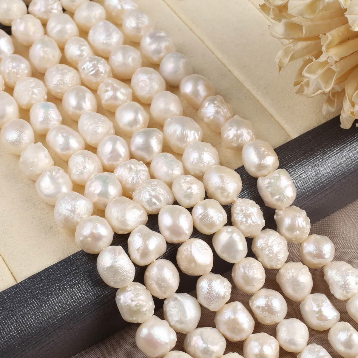 Natural Pearl Rose Bead Exquisite Shape Elegant Appearance for DIY Jewelry Making Handmade Bracelet Necklace Length 36cm