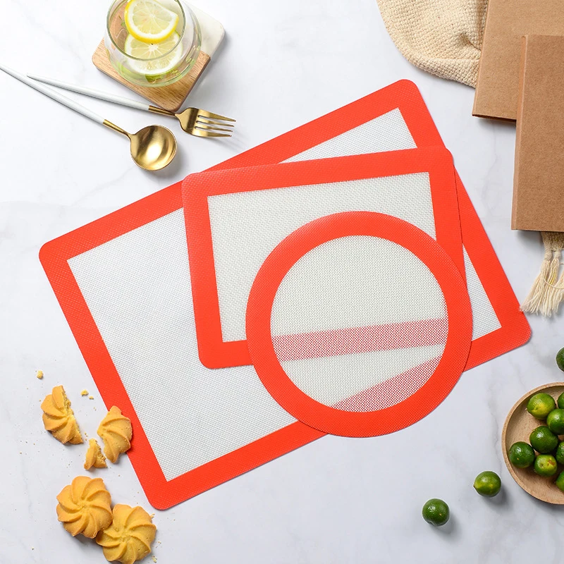 Silicone Baking Mat for Oven, Reusable, Non Stick Thickened Round Rectangle Heat Resistant Bakeware Sheets, for Cookie, Macaron
