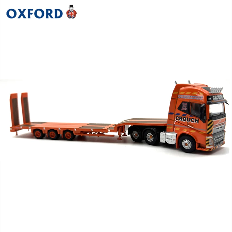 Diecast 1:76 Scale OXFORD Volvo FH4GXL Semi-low Trailer Truck Alloy Simulation Car Model Collectible Toy Gift Souvenir Display