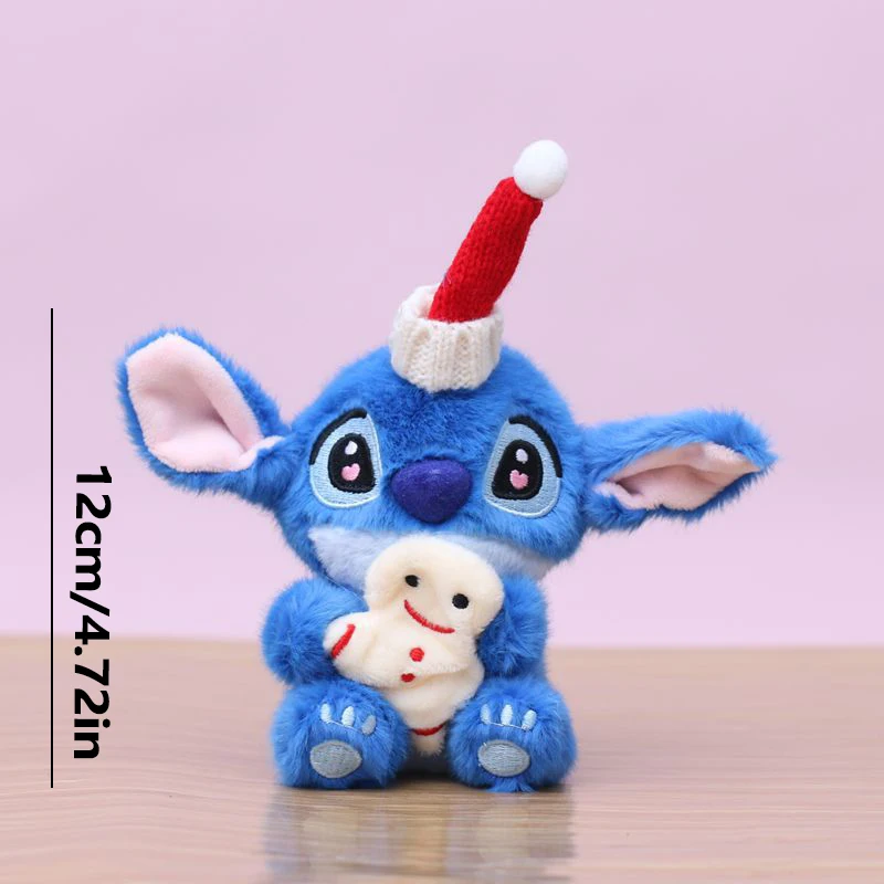 Disney Stitch Plüschtier im Weihnachtsstil, Puppenschlüsselanhänger, süßer Stofftier-Taschenanhänger, Weihnachtsgeschenk für das neue Jahr, Geburtstagsgeschenk