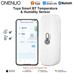 Tuya bluetooth sensor de umidade temperatura mini compatível com bluetooth app controle remoto termômetro higrômetro sensor casa