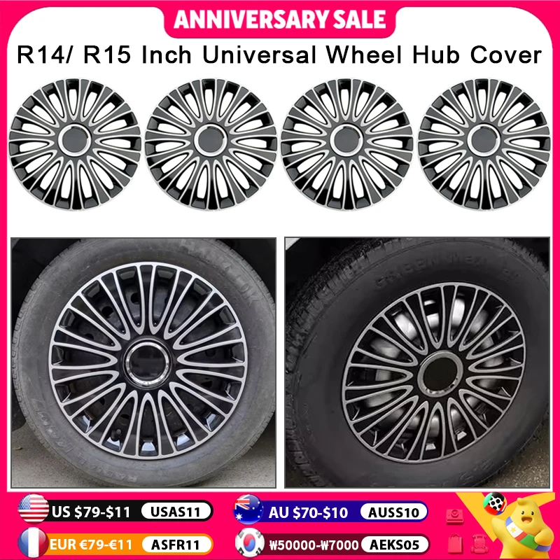 

4 шт. автомобильный универсальный колпак на колеса R14 R15 R16 дюймов, сменные колпаки на ступицу, чехол на обод колеса, аксессуары для шин, Snap On SUV Truck