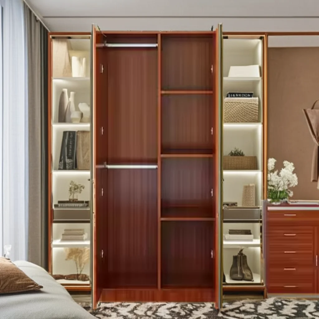Customized Modern MDF Wood Wooden Clothes Wardrobe Simple Modern Style Bedroom Furniture for Home Living Room Use