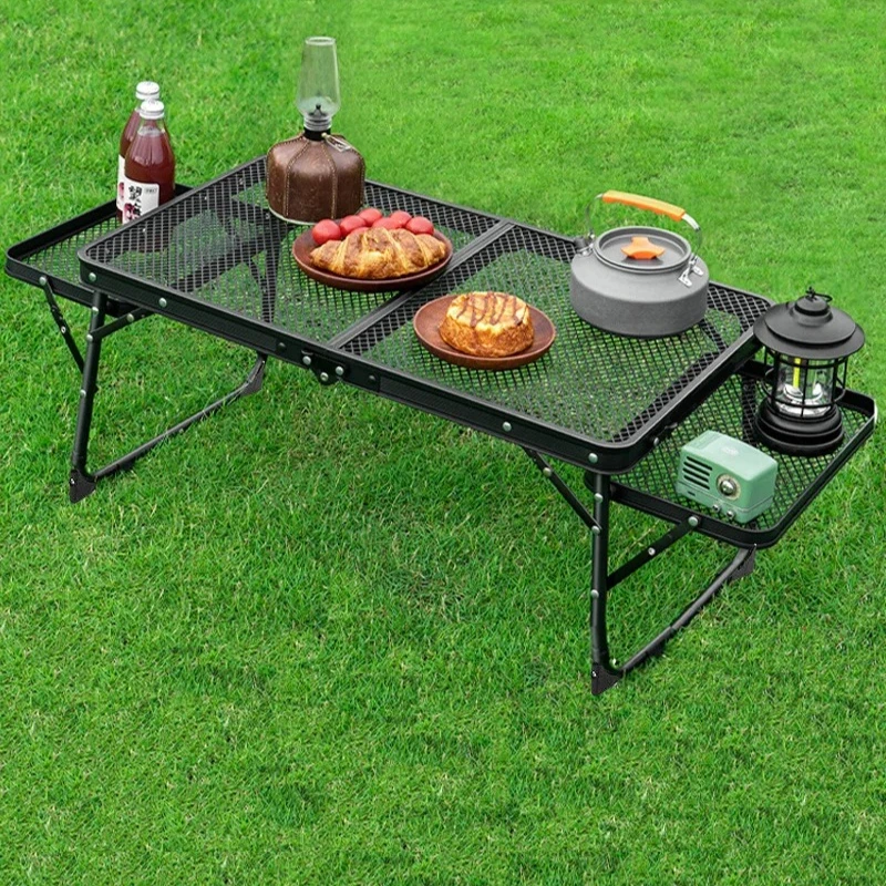 Camping Home Mesh Folding MDF Table lightweight Folding Backpacking auxiliary mini side portable table dining table