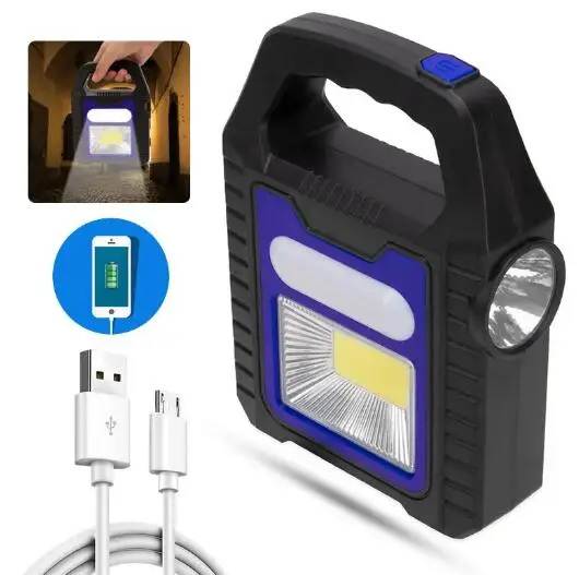 

ZK20 LED Portable Lantern USB Handheld Spotlight Solar Lantern Flashlight Searchlight With Side Light Waterproof 18650 Outdoor