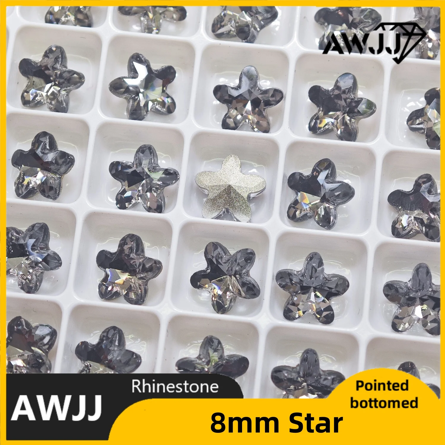 Szare Krople Serca Motyle Kształtowe Szpiczaste Ozdobne Kamienie Używane do kolczyków naszyjników Biżuterii do paznokci Akcesoria