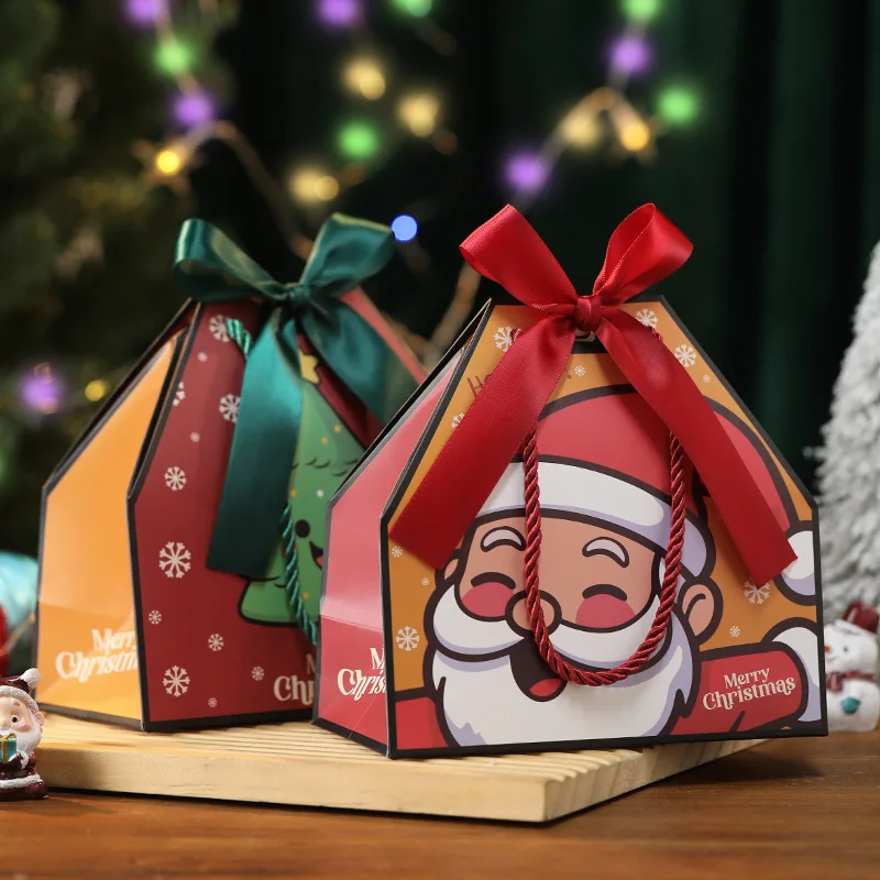 Christmas Santa Claus Gift Packaging Bag Small Candy Christmas Hangbag Xmas Tree Paper Bag New Year 2026 Shopping Bag