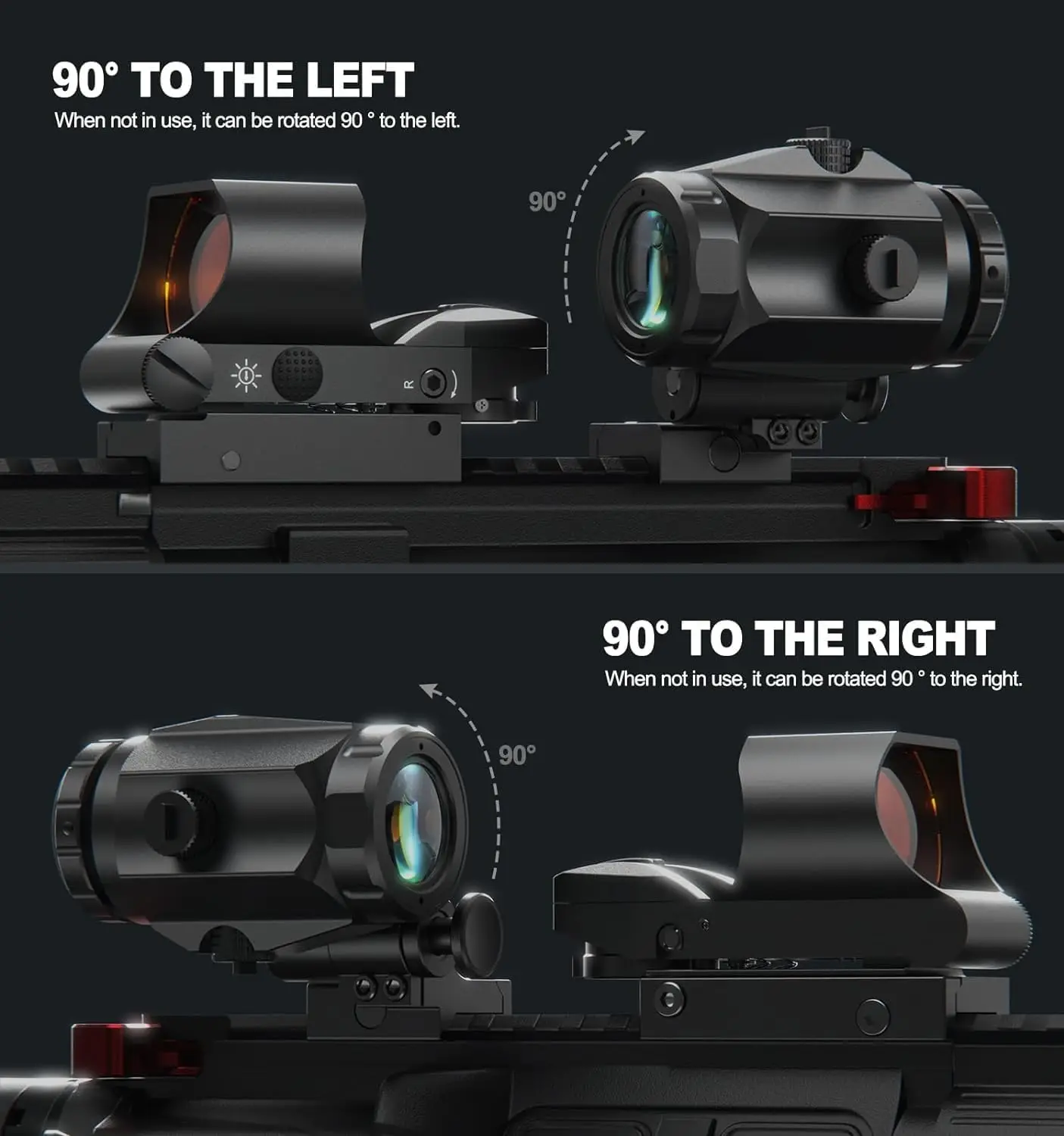 M40 3X Red Dot Magnifier with RS-30 Reflex Sight Combo Kit, Multiple Reticle System Red Dot Sight & Magnifier Built-in Flip Moun