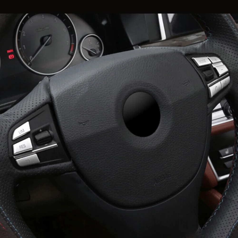 Newest 7pcs Chrome Steering Wheel Button Cover Trim For BMW 5 6 7 GT F01 F02 F06 F07 F10 F12 Car Accessories