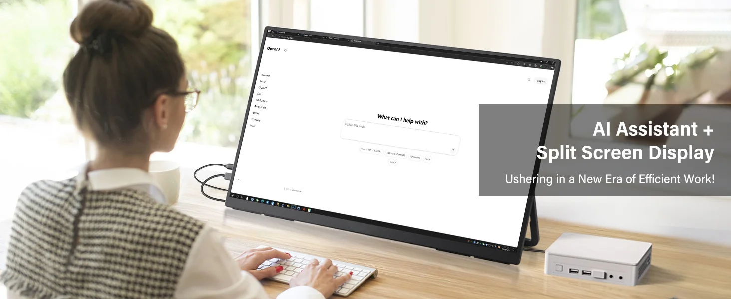 UPERFECT 24 Zoll 120 Hz tragbarer Gaming-Monitor FHD 180 ° Einstellbares großes Laptop-Display, externer zweiter Bildschirm für PC-Telefon, Steamdeck – Detail 20
