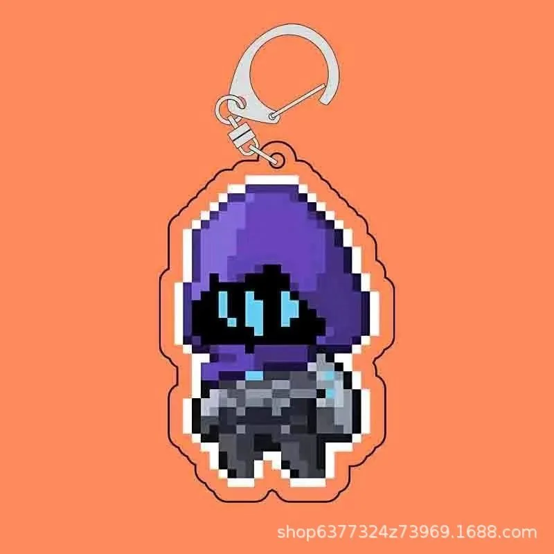 4PCS Hot Game Valorant Series Pixel Style Acrylic Keychain Cartoon Game Role Creativity Fashion Backpack Keychain Birthday Gift view 4