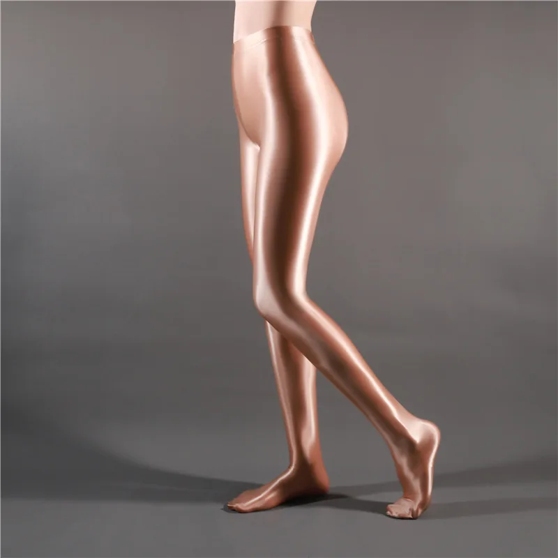 2024 New Design Ladies Dancing Sexy Ultra Thin Transparent Leggings Oil Glossy Plus Crotch Yoga Pants Thin Bright Many Color