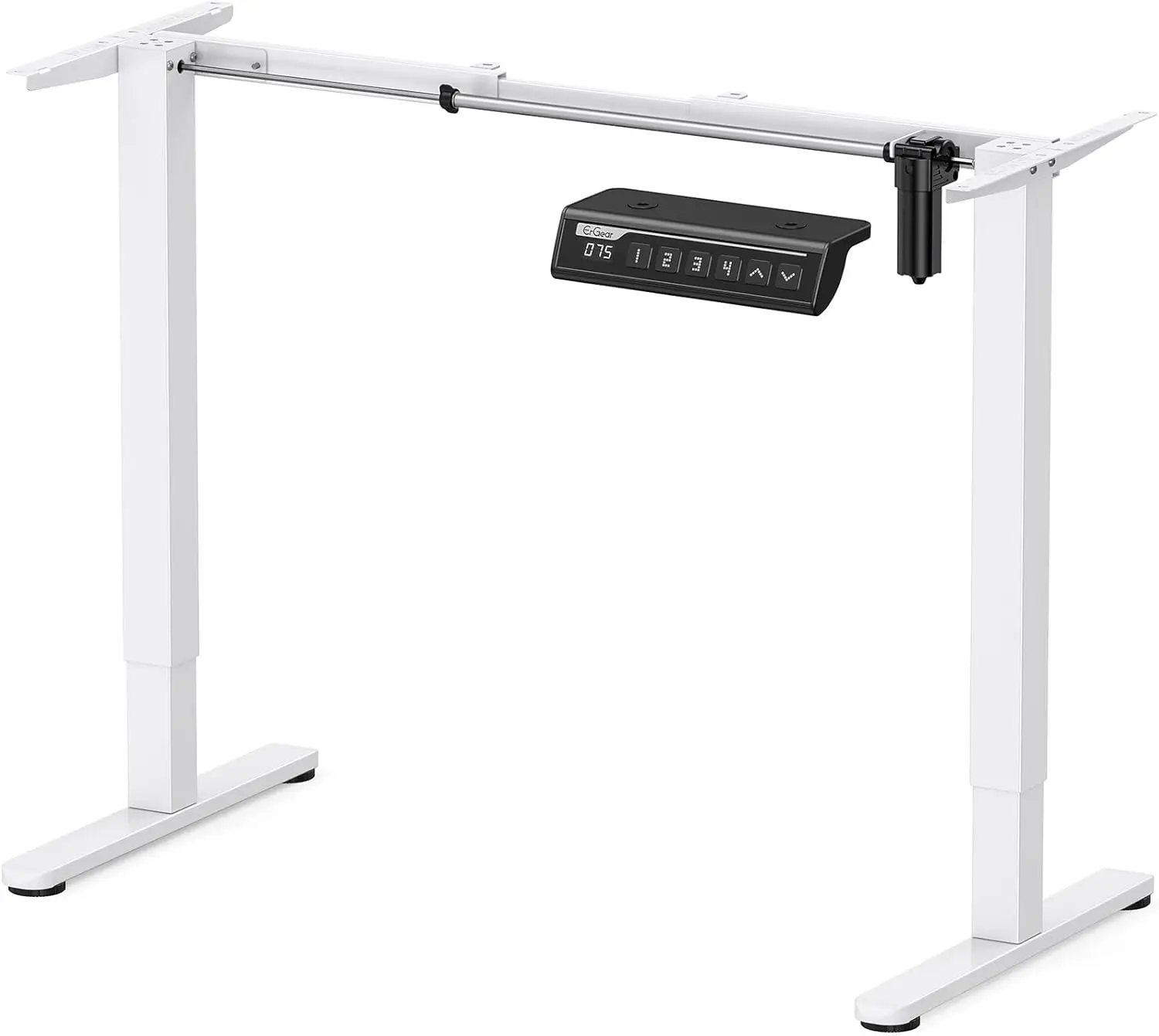 

Electric Standing Desk Frame, Adjustable Height with 4 Memory Settings, White Steel Base for Home Office