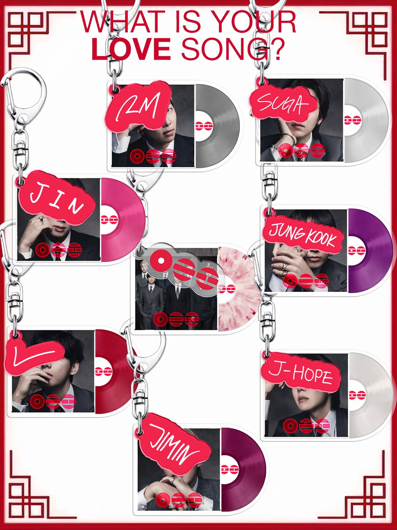B/Ts Keychain,Arirang Keychains,Jk,V,Jhope,Rm,Ji-Min,Jin,Kpop Fans Merch Goods,Army,What Is Your Love Song Pendant,Birthday Gift,Party Favors