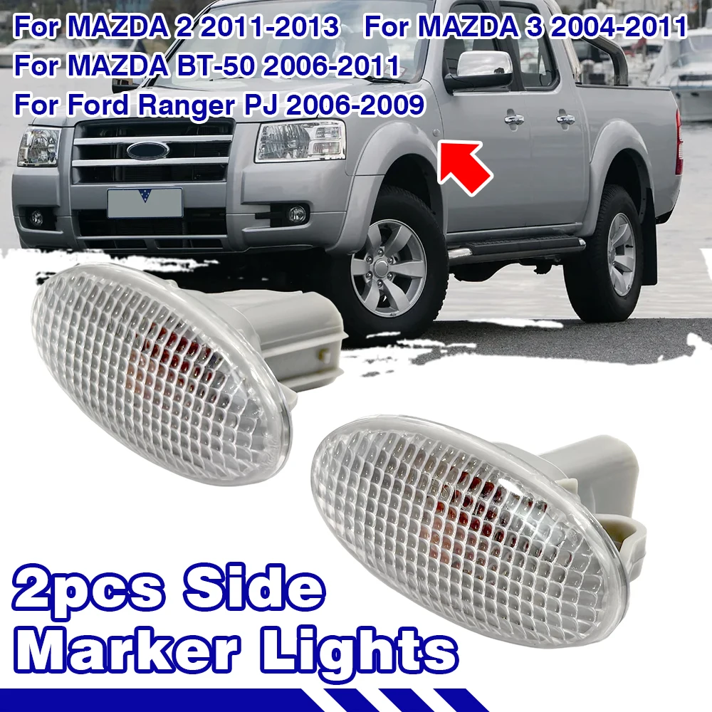 

2Pcs Canbus-Free Error Free Front Fender Side Marker Indicator Lights For MAZDA 2 3 5 6 BT-50 MPV For Ford Ranger PJ