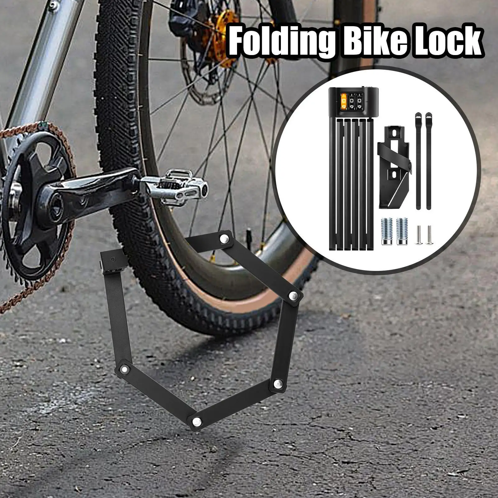 

Folding Cycle Lock Bike Lock 3 Key Strong Security Anti-theft Bicycle Lock Motorcycle Lock Anti Theft Combination Lock Bike part