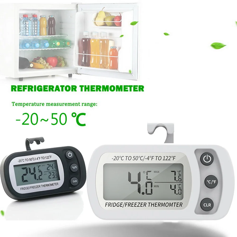 LCD Display Waterproof Refrigeration Hanging Refrigerator Freezer Thermometer Temperature Meter Fridge Kitchen Tool