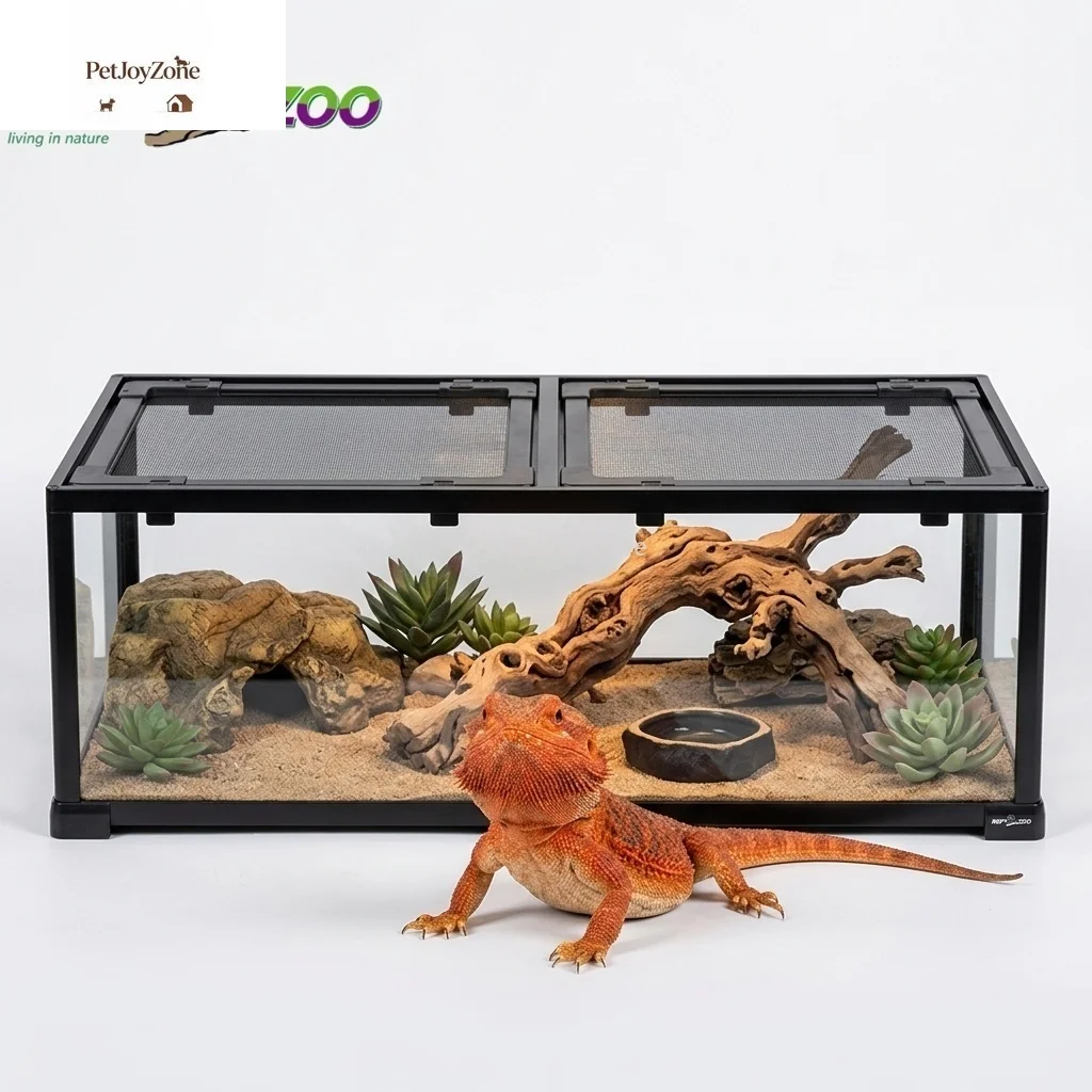 

PetJoyZone Fully Knock-Down Custom Logo Terrarium 120x45x45 Wholesale 64 Gal Vivarium Eco-Friendly Space Saving Reptile