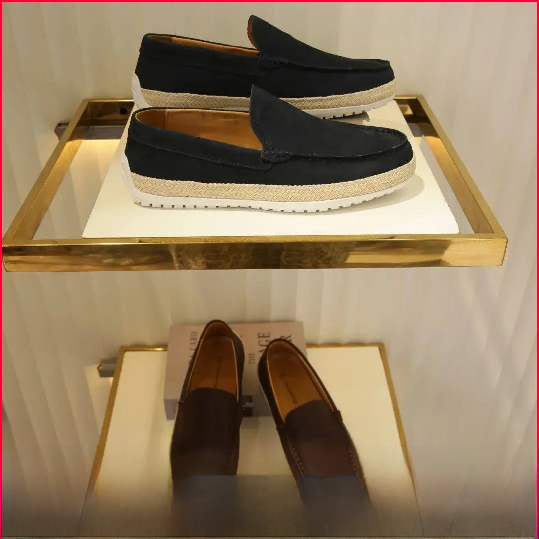 

Elegant Romantic Men's Slip-On Loafers High-End Relaxing Feel Grass Woven Top Layer Cowhide Casual Shoes Breathable Summer
