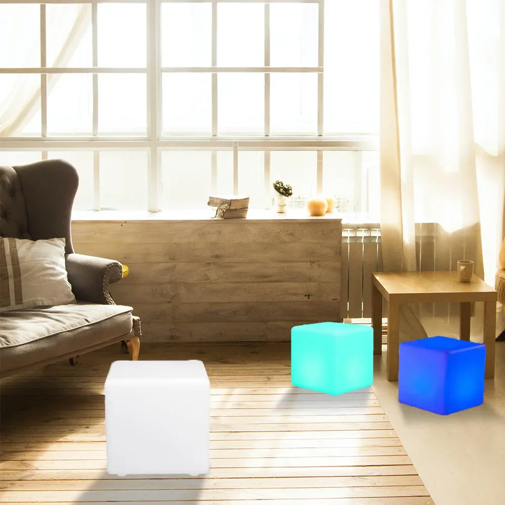 

'light up cube seat for garden bar nightclub RGB rechargeable led cube changing illuminated led chair