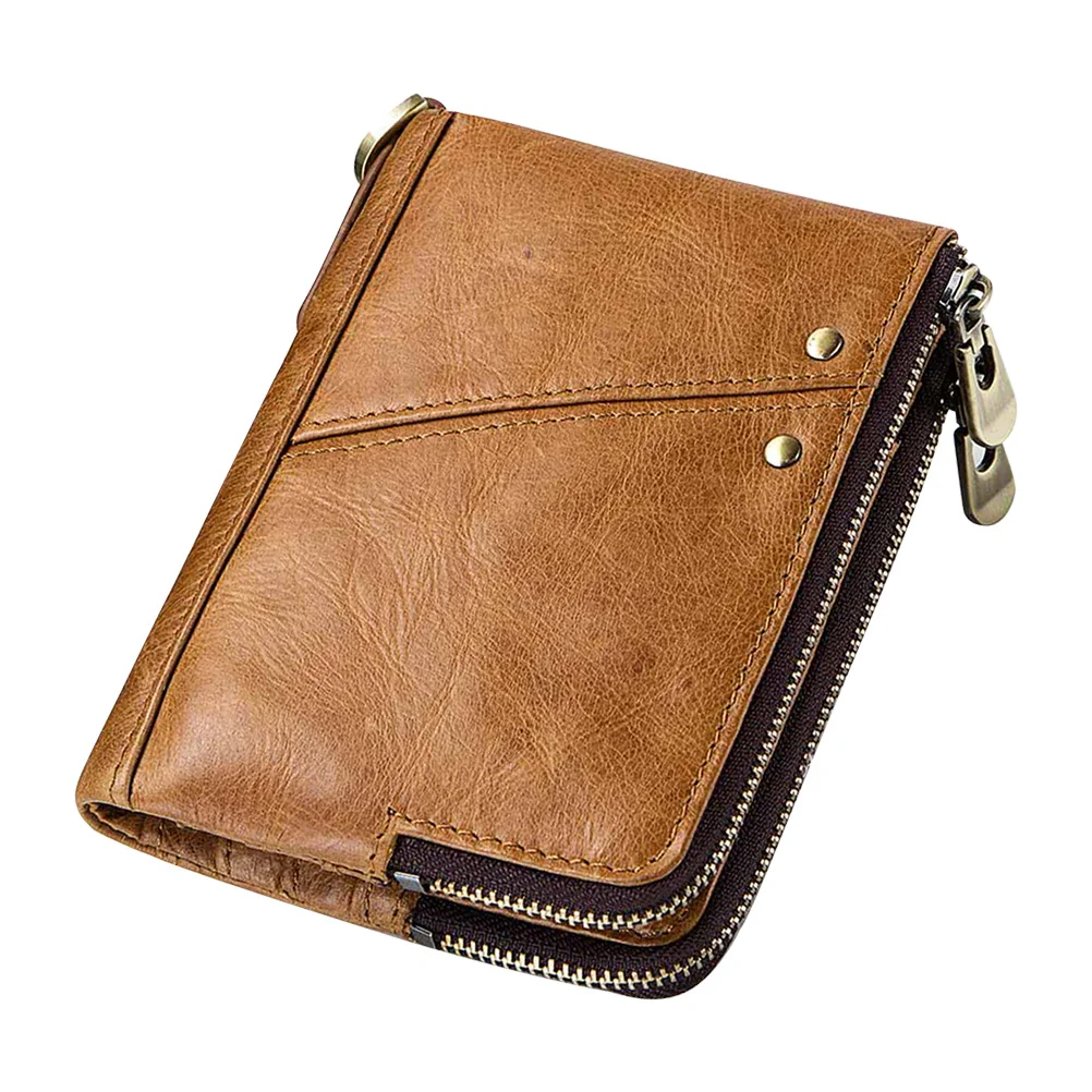 Men Khaki Anti-Theft Rfid Thin Clutch Wallet Multifunctional Long Coin Purse Credit Card Holder Fashionable Travel