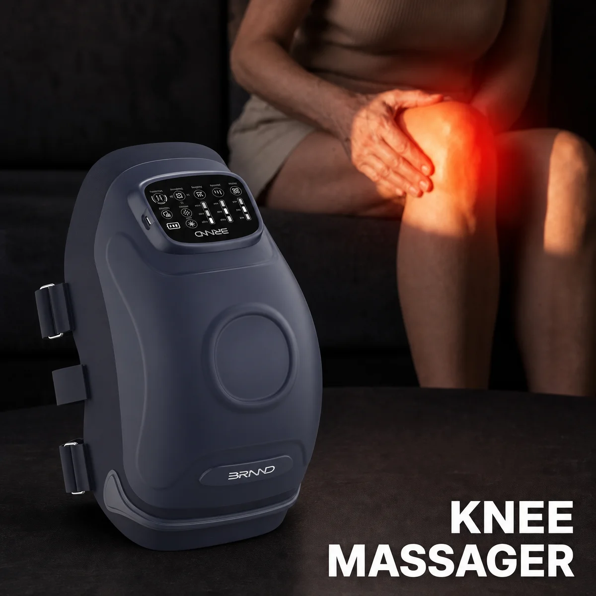 Wireless Physiotherapy Hot Compress Airbag Knee Calf Massager With Infrared Heating For Joint Pain Relief