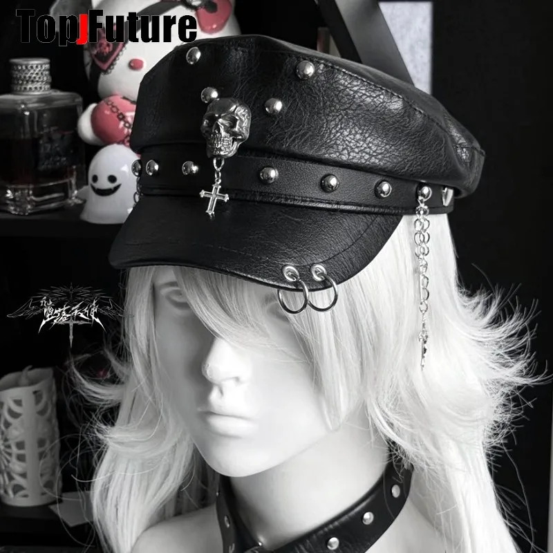Women Men Harajuku Gothic Lolita beret Y2K girl steampunk  display picture 1