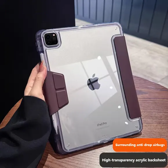 

Acrylic Case For Samsung Galaxy Tab S10 FE Plus S10+ S9 S8+ S7FE A11 A9 A11 Plus S10 Lite S8 S7 Y-Folding Cover With Pen Slot