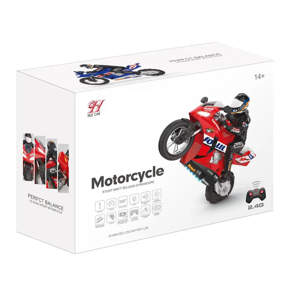 Mini Fashion HC-802 1:6 RC Remote Control Car Motorcycle Self Balanced Stunt Toy Car Electric Motorcycle for Children Best Gifts