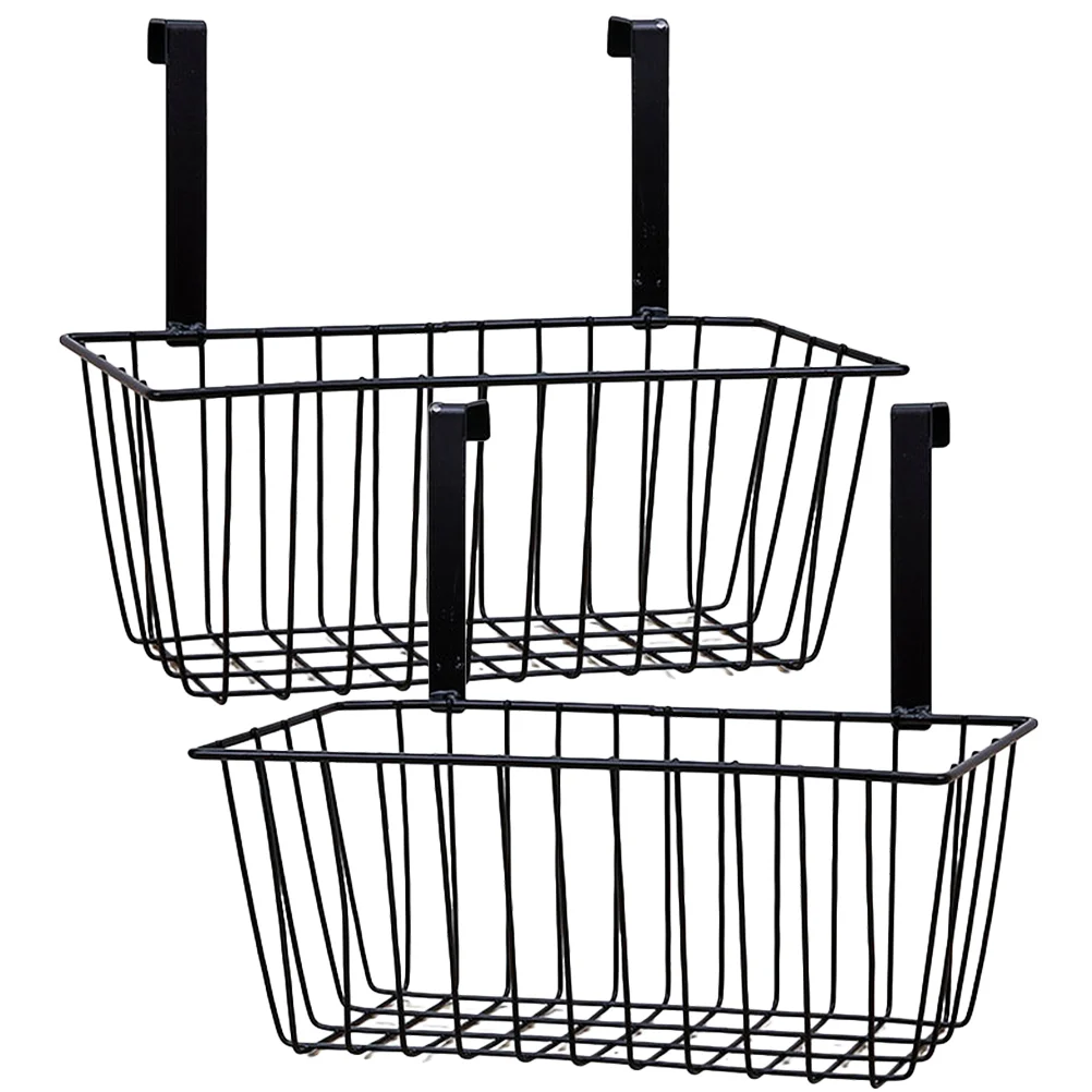 2 Pcs Storage Hanging Basket Sundries Rack Hamper Kitchen Iron Baskets Wire Shampoo