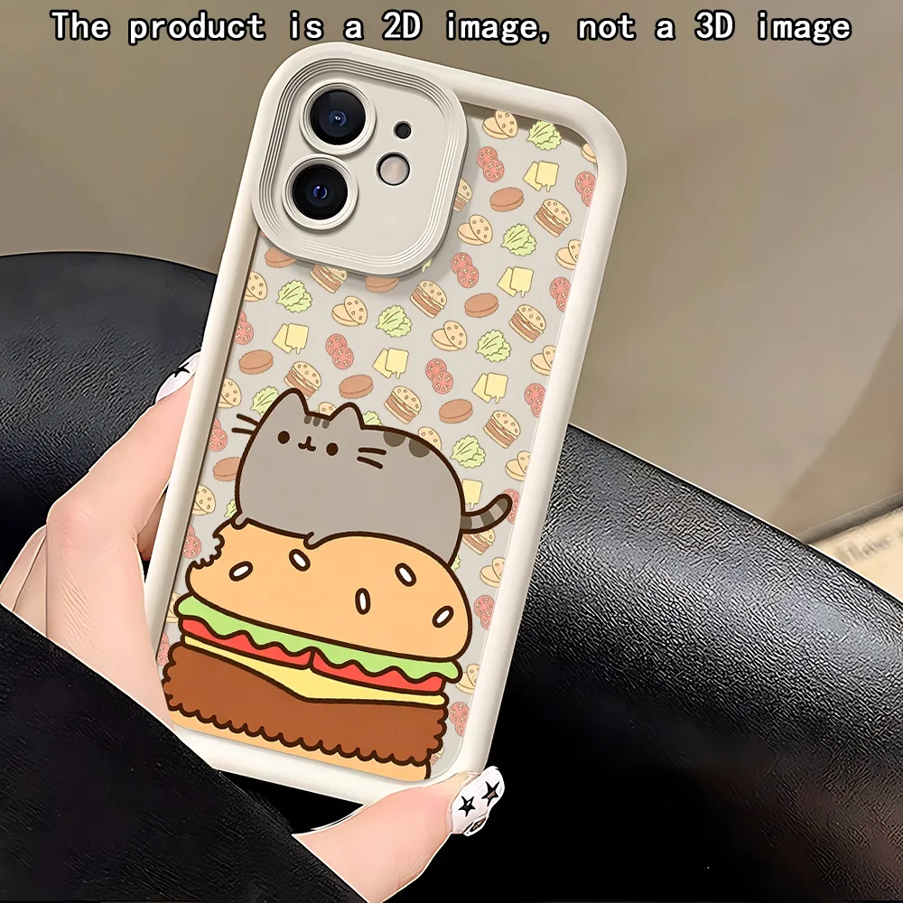 Cute P-Pusheens Cat Phone Case For Samsung Galaxy A27 A57 A56 A17 A07 A06 A26 A16 A06 A35 A55 A25 A05s A15 A34 A36 5G Back Cover