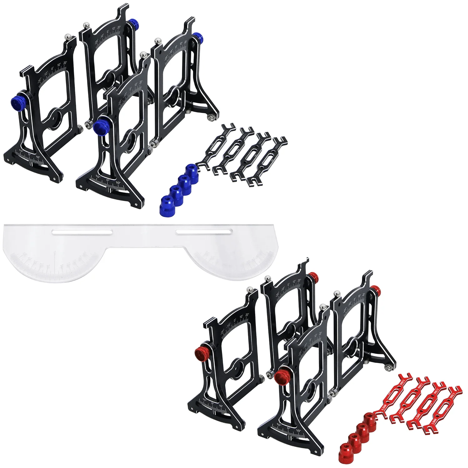 Aluminum Chassis Setup System Measuring Tool Set With Ruler Wrench For 1/10 On ROAD Car Axial SCX10 Capra TRX4 Yikong Upgrade