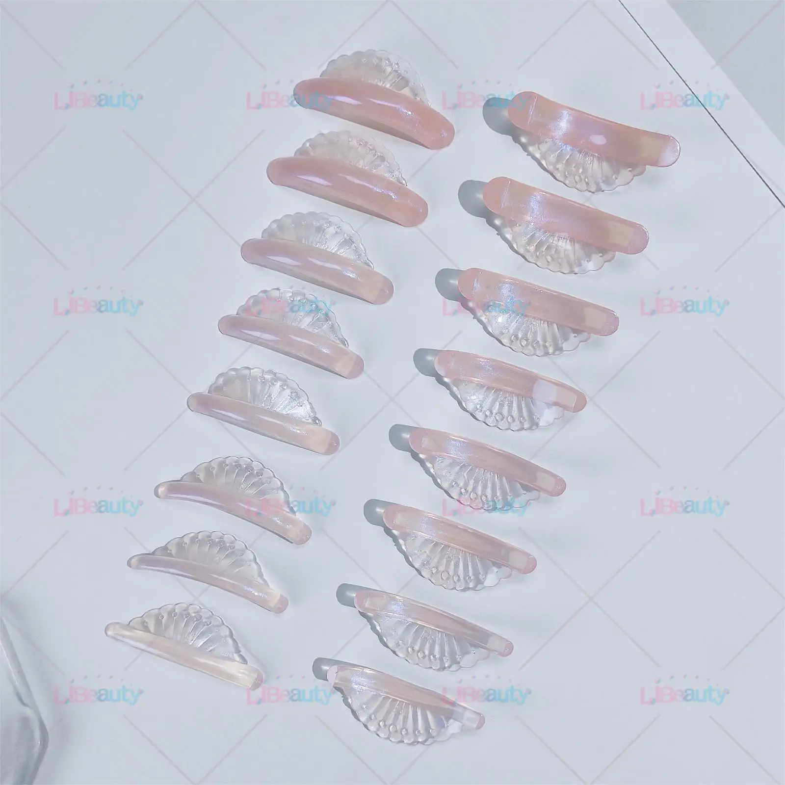 Libeauty 8 Pairs Glue Free Silicone Eyelash Perm Pads Sticky Lash Lift Shield Lifting 3D Eyelash Curler Accessories Makeup Tool