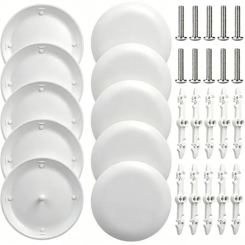 AB42-CP3540 5.38 Inch Round White Ceiling Cover Plate Kit(10-Pack), Fits 3.5- 4