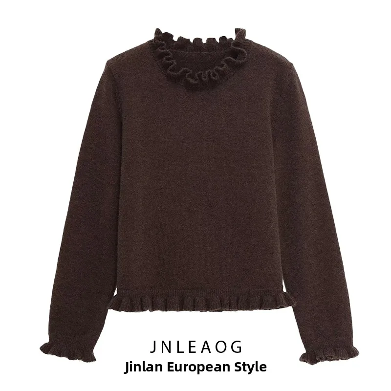 

Faionable Layered Decorative Knitwear JNLEAOG Women's Loose Fit Long Sve Polyester Fiber Autumn New Sle 2025