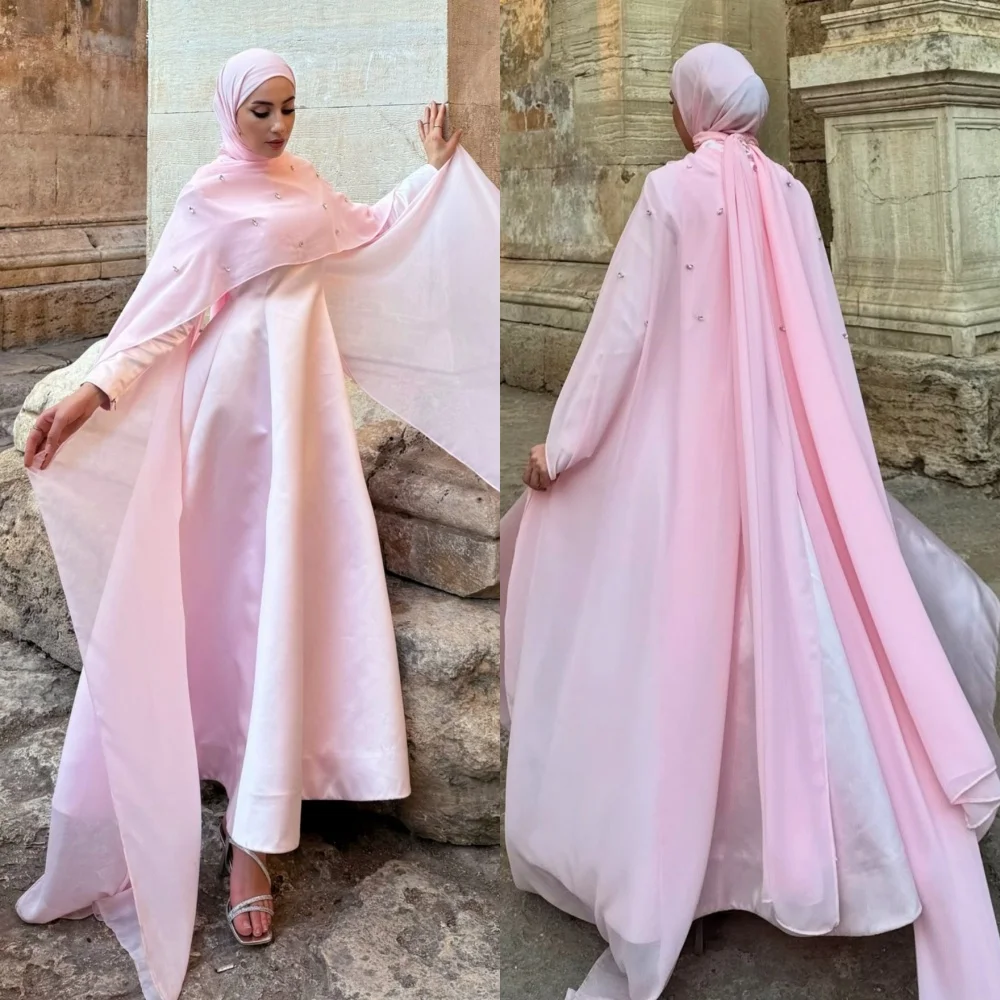 

Платье-миди трапециевидной формы с высоким воротником и стразами по индивидуальному заказу, вечернее платье на заказ, шаль, элегантное свадебное платье