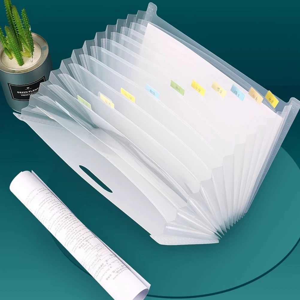 

Accordion File Folder Multi-Grid Document Storage Bag Portable Office Organizer Receipt Holder Multiple Pockets For Papers Bills