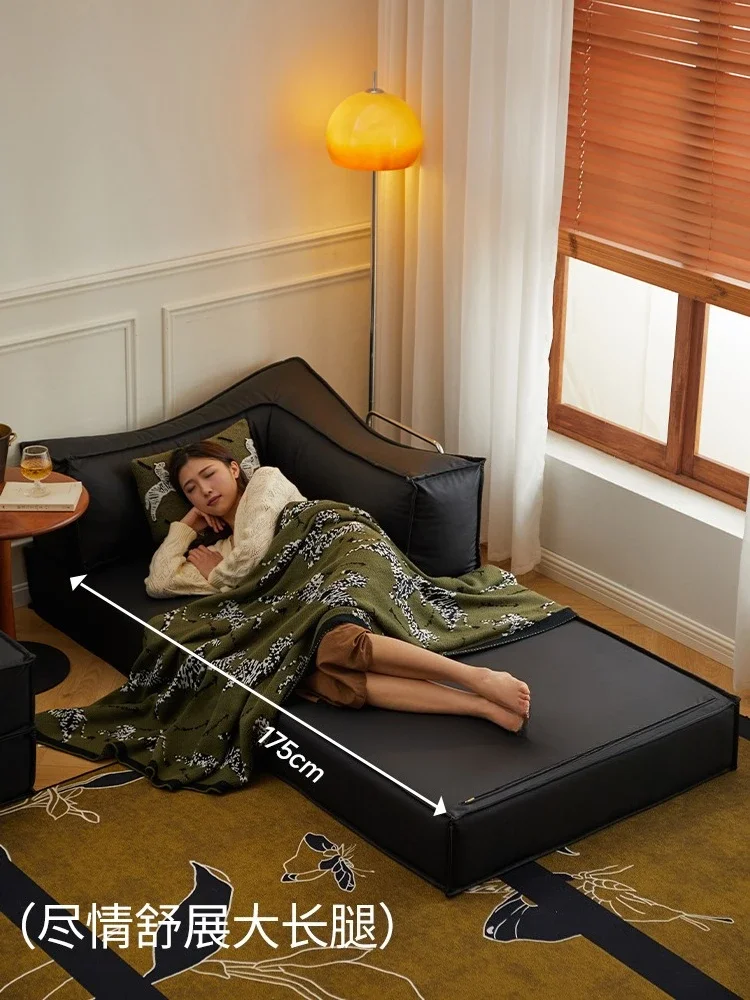 Cream wind can lie down and sleep lazy sofa, living room dual-purpose disassembly and washing single double fabric